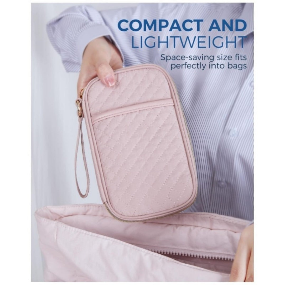 Zip Around Wristlet Wallet for Women with Headphone Cable Storage - Travel Cable Organizer Bag -dropshippingabc.com