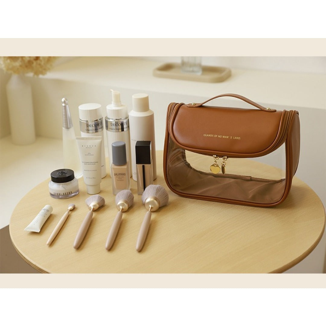 Visible Transparent Makeup Bag - Large Capacity Waterproof Toiletry Bag for Travel & Portable Storage -dropshippingabc.com