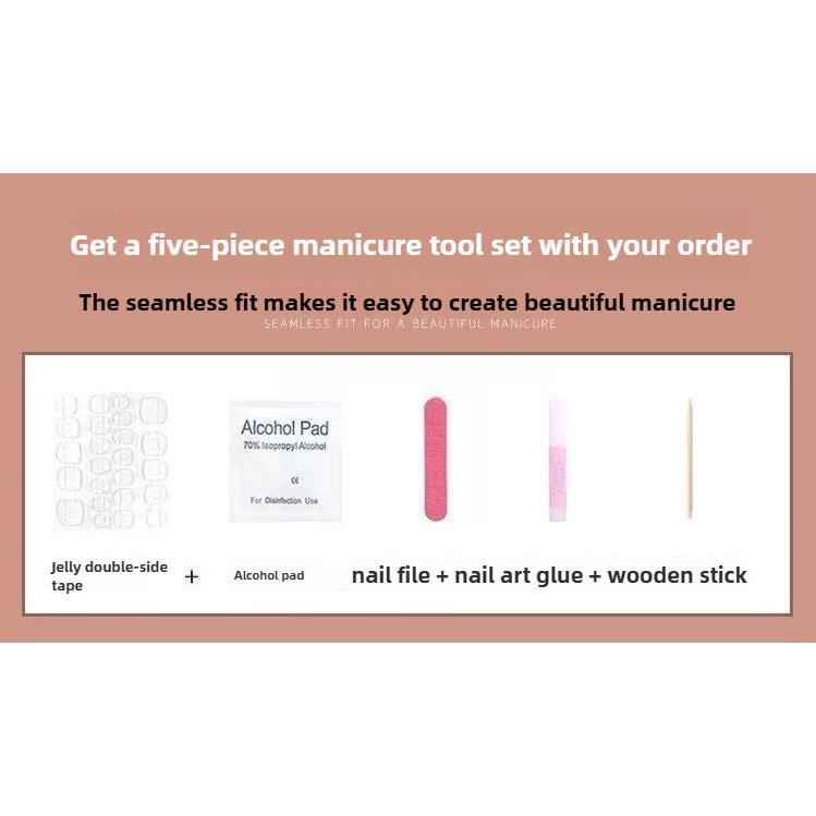 3D Barbie Press On Nails - Short Stiletto Pink Glitter Fake Nails with Glue Kit #1020