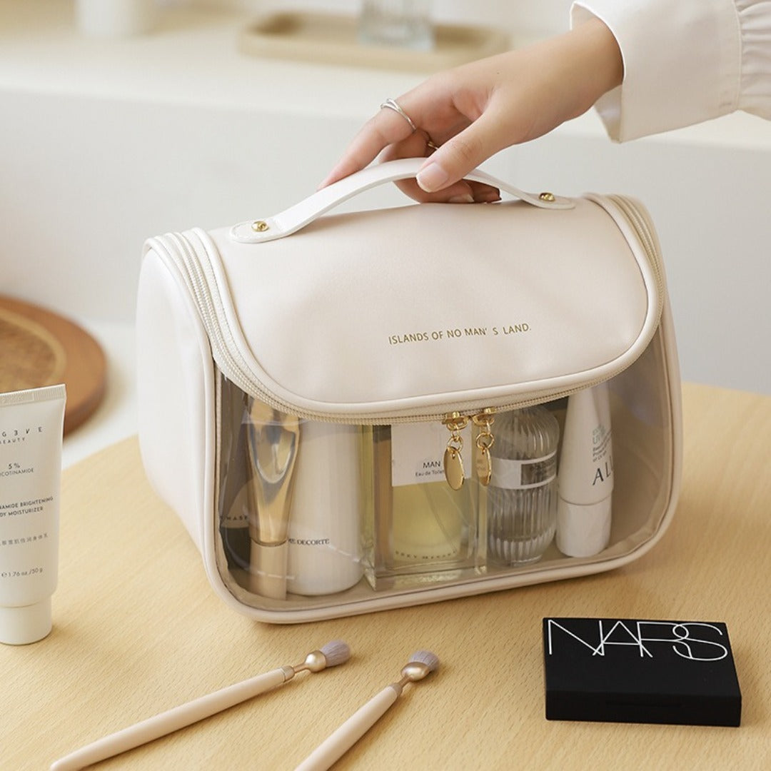 Visible Transparent Makeup Bag - Large Capacity Waterproof Toiletry Bag for Travel & Portable Storage -dropshippingabc.com