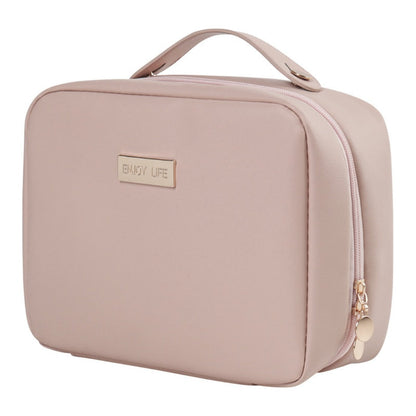 PU Square Makeup Bag - Large Capacity Portable Cosmetic Organizer with Compartments for Travel -dropshippingabc.com
