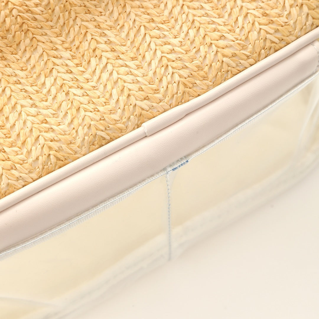 PVC Straw Makeup Bag for Women - Large Capacity Lightweight Travel Toiletry & Cosmetic Organizer -dropshippingabc.com