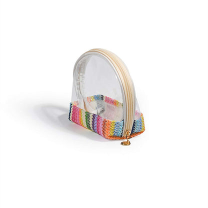 Straw Woven Makeup Bag - Small Waterproof Cosmetic Organizer for Travel & Portable Storage -dropshippingabc.com