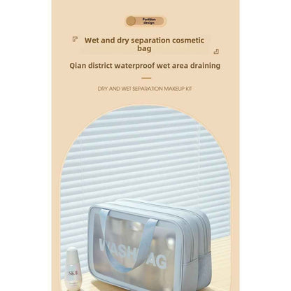 Premium Makeup Bag with Wet-Dry Separation - Large Capacity Beach & Travel Cosmetic Organizer