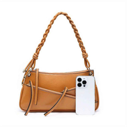 Small Shoulder Bag with Unique Handmade Woven Handle - Artisan Crafted Crossbody Purse