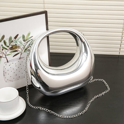 Acrylic Evening Clutch Purse - Gold & Silver Wedding Prom Bag with Chain, Stylish Makeup Clutch Box for Parties -dropshippingabc.com