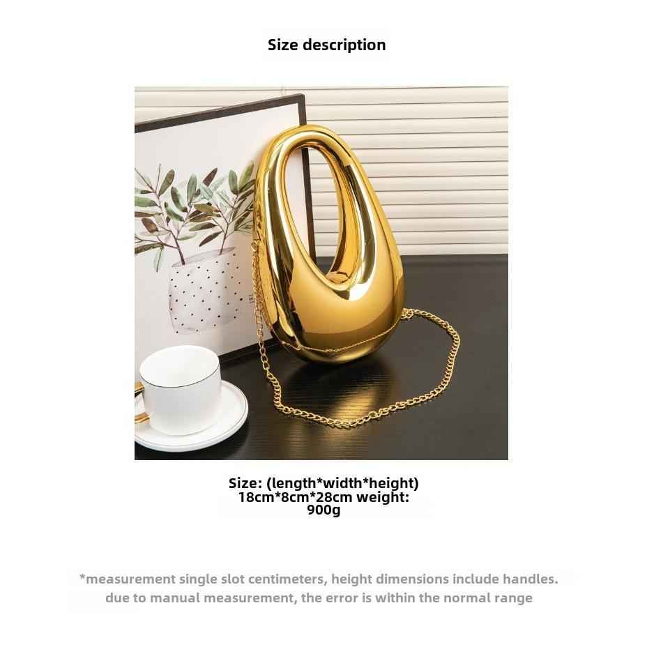 U-Shape Acrylic Evening Bag - Party Decoration Clutch Purse with Versatile Chain Strap