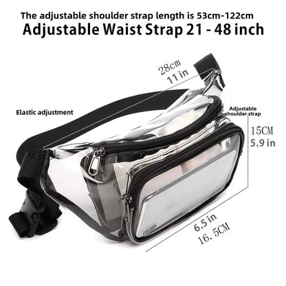 PVC transparent bag waterproof fanny pack Storage Bag for Portable Travel & Sports | Durable Fanny Pack with Clear Design for Secure and Easy Access -dropshippingabc.com