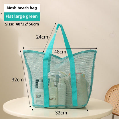 Large Capacity Mesh Shower Tote Bag - Portable Foldable Beach & Travel Bag for Wet and Dry Storage -dropshippingabc.com