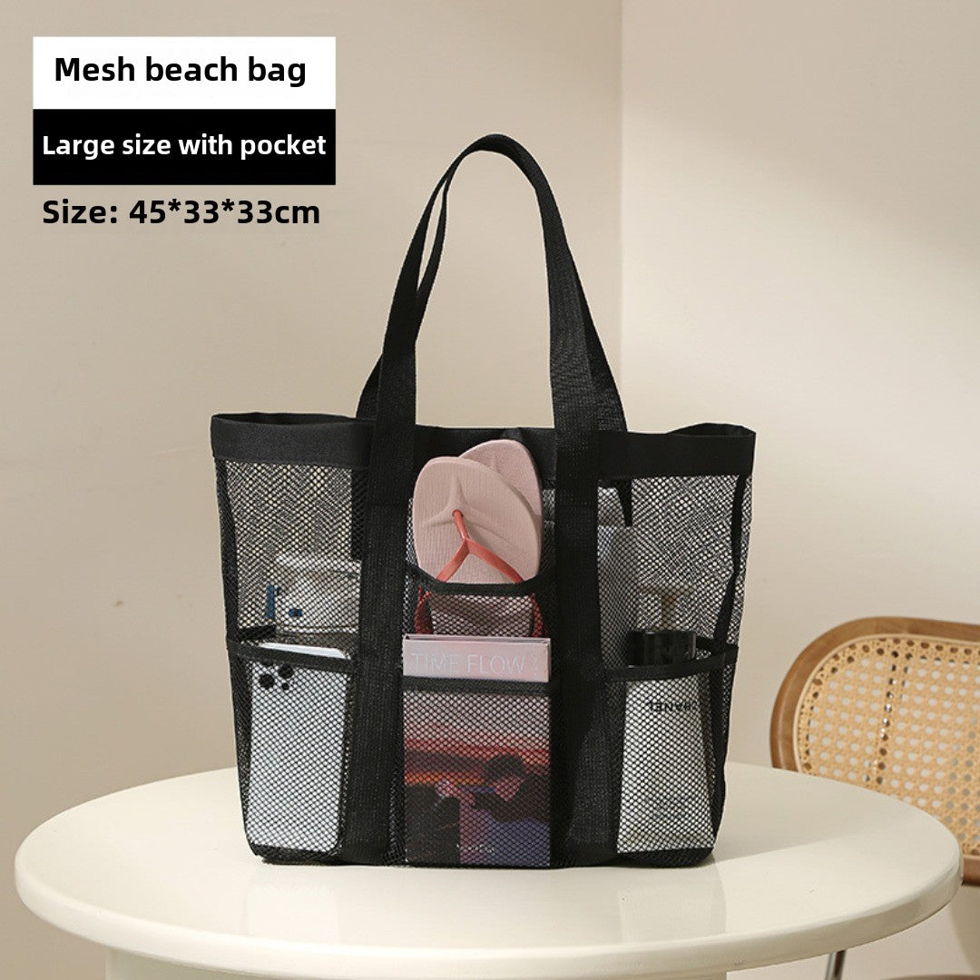 Large Capacity Mesh Shower Tote Bag - Portable Foldable Beach & Travel Bag for Wet and Dry Storage -dropshippingabc.com
