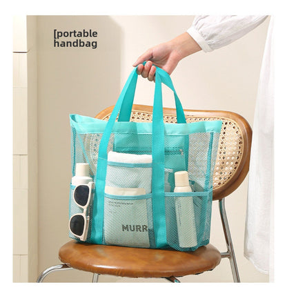 Large Capacity Mesh Shower Tote Bag - Portable Foldable Beach & Travel Bag for Wet and Dry Storage -dropshippingabc.com