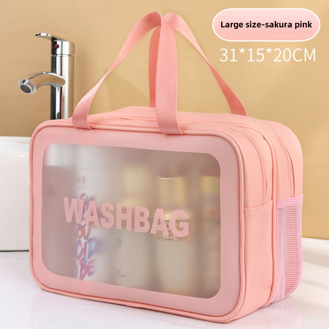 Dry & Wet Separation PVC Transparent Beach Bag - Double-Layer Portable Travel Toiletry Bag with Compartments -dropshippingabc.com