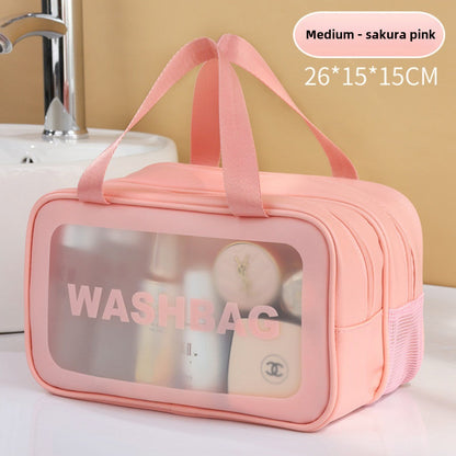 Dry & Wet Separation PVC Transparent Beach Bag - Double-Layer Portable Travel Toiletry Bag with Compartments -dropshippingabc.com