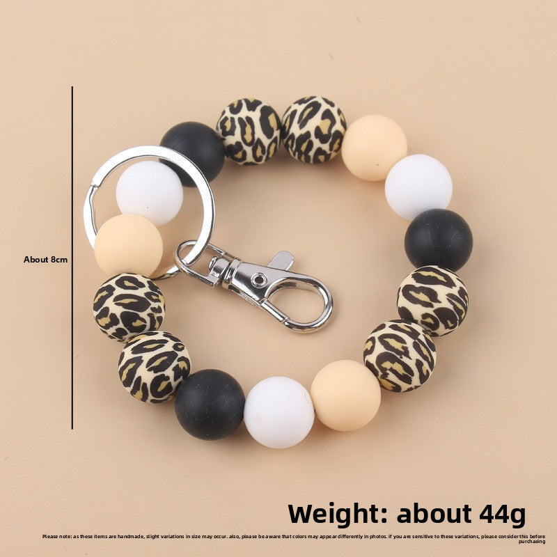 Silicone Beads Cow Sunflower Keychain Accessories, Creative Pendant Bracelet Bracelet Keyring Female - dropshippingabc.com