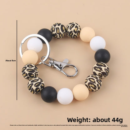 Silicone Beads Cow Sunflower Keychain Accessories, Creative Pendant Bracelet Bracelet Keyring Female - dropshippingabc.com