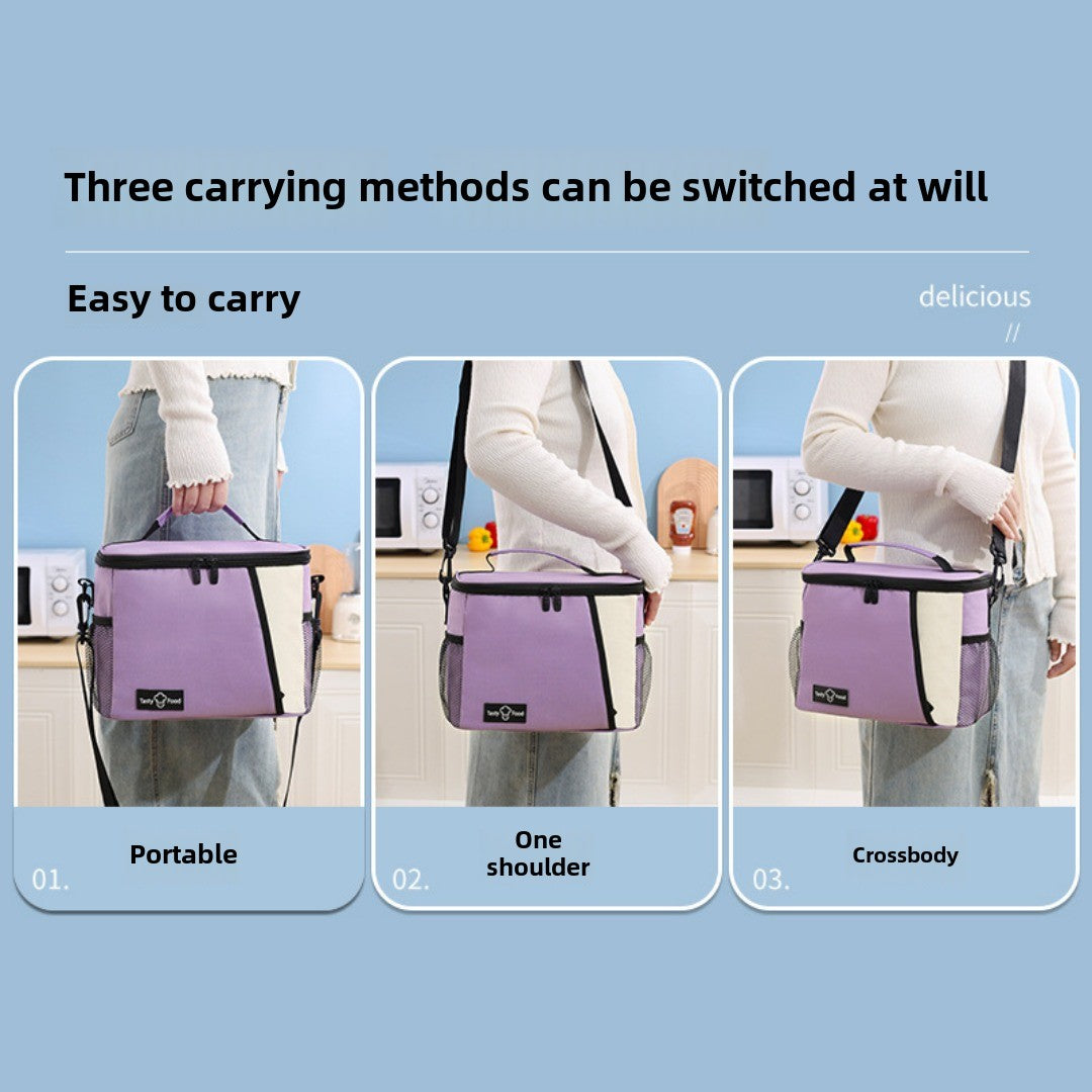 Outdoor Picnic Bag - Lunch Tote with Crossbody Strap & Shoulder Ice Bag for Thermal Insulation -dropshippingabc.com