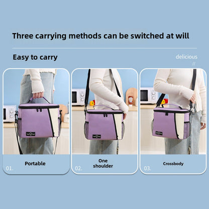 Outdoor Picnic Bag - Lunch Tote with Crossbody Strap & Shoulder Ice Bag for Thermal Insulation -dropshippingabc.com