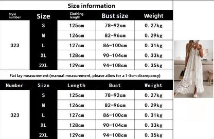 Women's Floral V-Neck Lace Dress - Sleeveless Spaghetti Strap Boho Beach Vacation Dress with Side Split -dropshippingabc.com