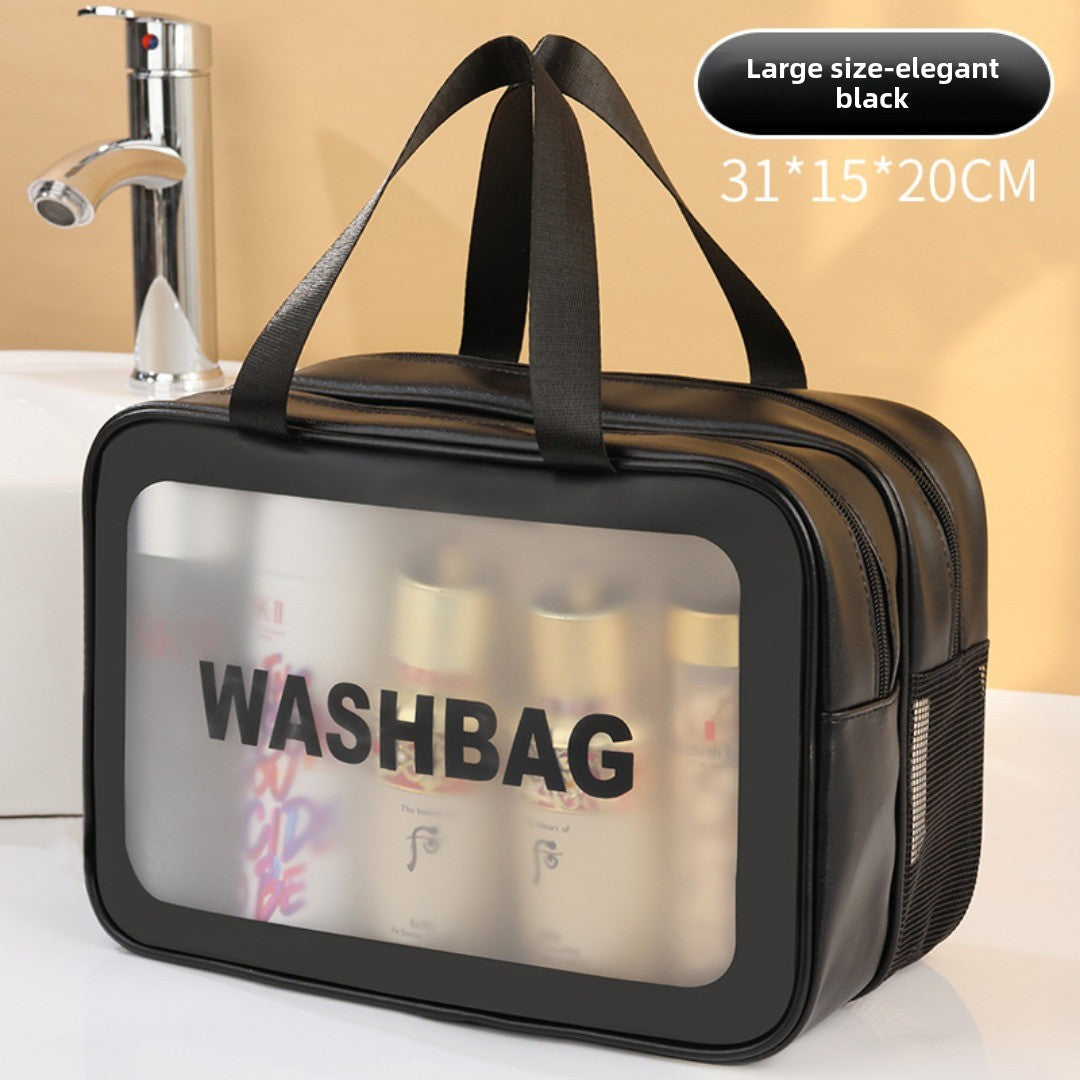 Dry & Wet Separation PVC Transparent Beach Bag - Double-Layer Portable Travel Toiletry Bag with Compartments -dropshippingabc.com