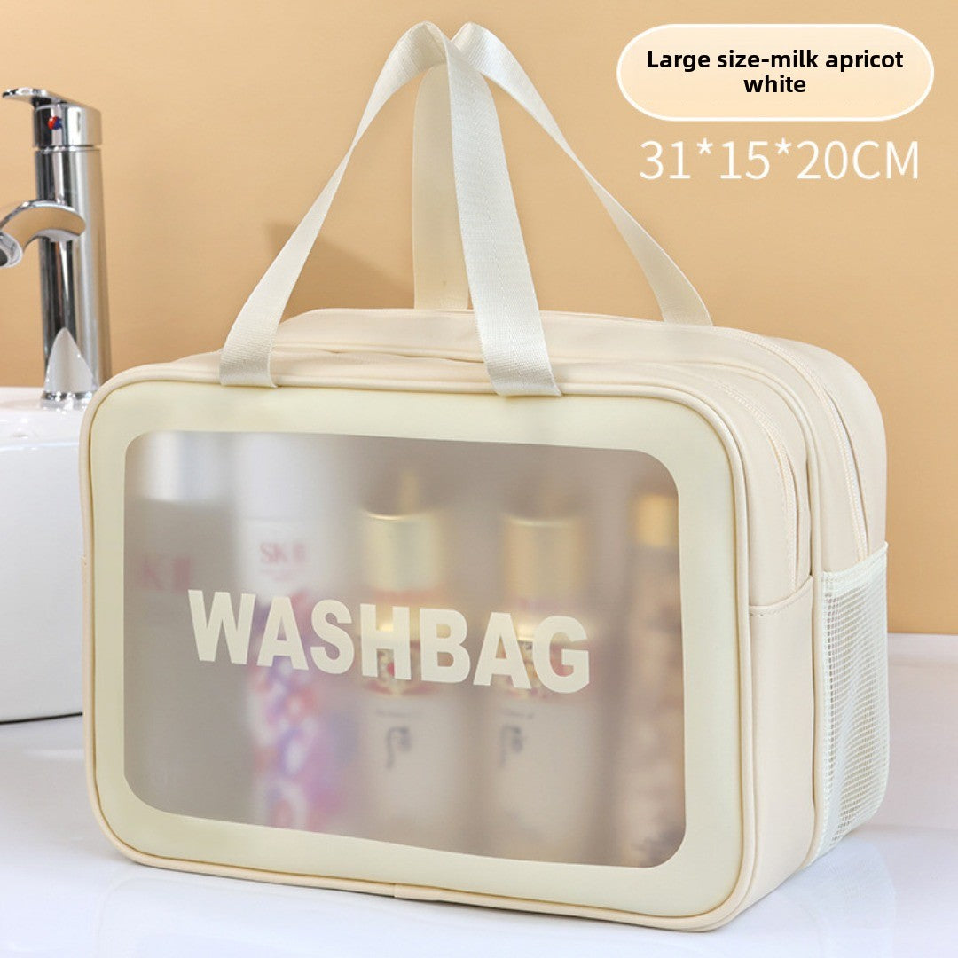 Dry & Wet Separation PVC Transparent Beach Bag - Double-Layer Portable Travel Toiletry Bag with Compartments -dropshippingabc.com