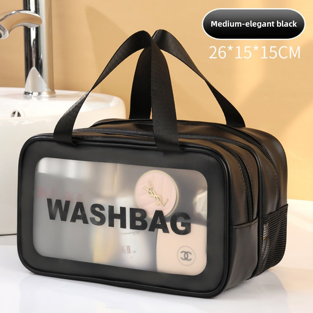 Dry & Wet Separation PVC Transparent Beach Bag - Double-Layer Portable Travel Toiletry Bag with Compartments -dropshippingabc.com